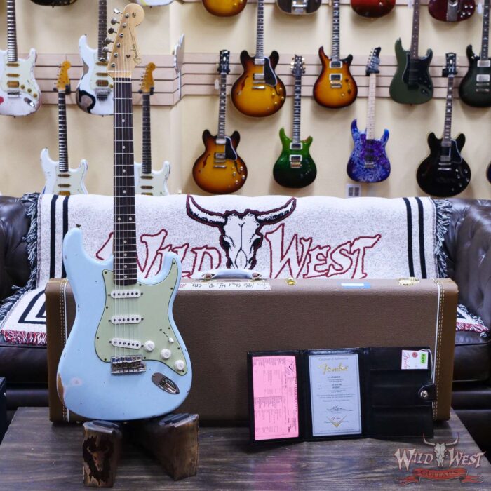 Fender Custom Shop 1962 Stratocaster Hand-Wound Pickups AAA Dark Rosewood Slab Board Relic Sonic Blue - Image 6