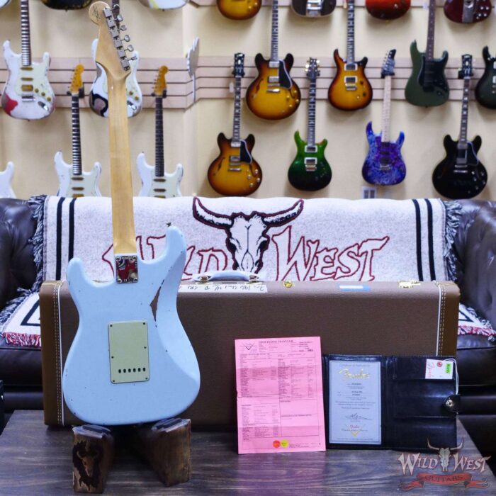 Fender Custom Shop 1962 Stratocaster Hand-Wound Pickups AAA Dark Rosewood Slab Board Relic Sonic Blue - Image 10