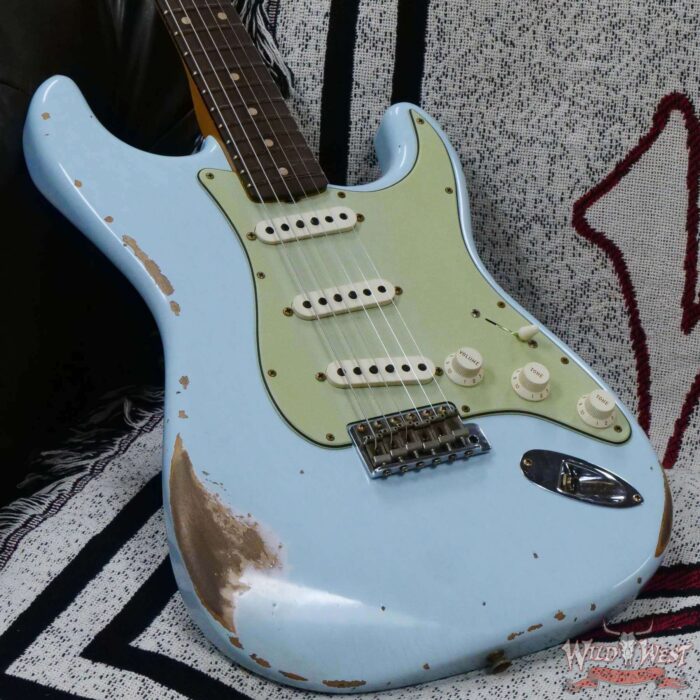 Fender Custom Shop 1962 Stratocaster Hand-Wound Pickups AAA Dark Rosewood Slab Board Relic Sonic Blue - Image 8