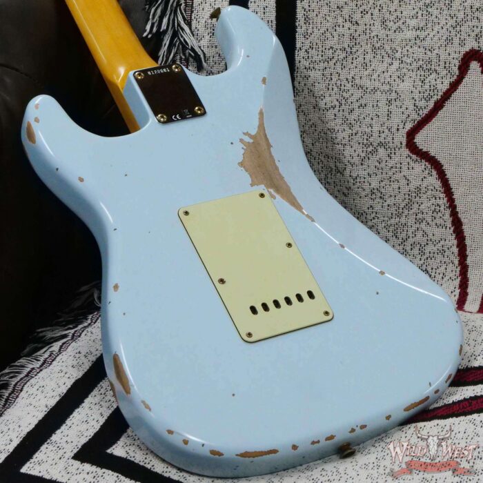 Fender Custom Shop 1962 Stratocaster Hand-Wound Pickups AAA Dark Rosewood Slab Board Relic Sonic Blue - Image 12
