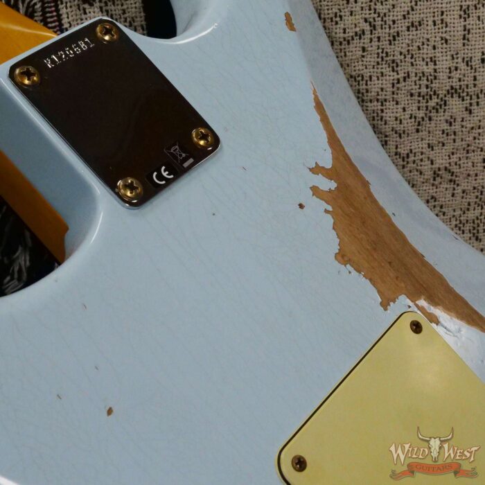 Fender Custom Shop 1962 Stratocaster Hand-Wound Pickups AAA Dark Rosewood Slab Board Relic Sonic Blue - Image 13