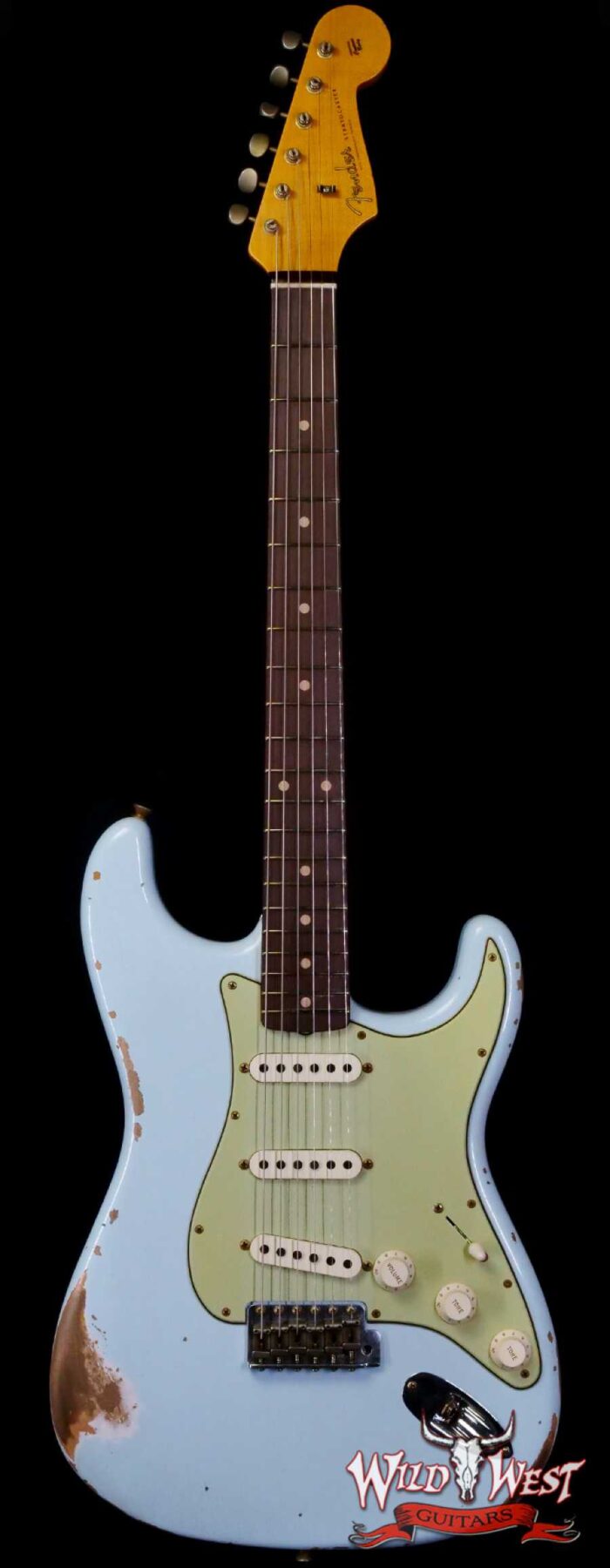 Fender Custom Shop 1962 Stratocaster Hand-Wound Pickups AAA Dark Rosewood Slab Board Relic Sonic Blue - Image 1