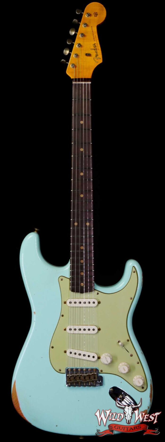 Fender Custom Shop 1962 Stratocaster Hand-Wound Pickups AAA Dark Rosewood Slab Board Relic Surf Green - Image 1
