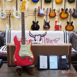 Fender Custom Shop 1962 Stratocaster Hand-Wound Pickups AAA Dark Rosewood Slab Board Relic Fiesta Red - Image 6