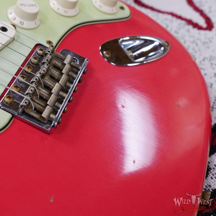 Fender Custom Shop 1962 Stratocaster Hand-Wound Pickups AAA Dark Rosewood Slab Board Relic Fiesta Red - Image 9