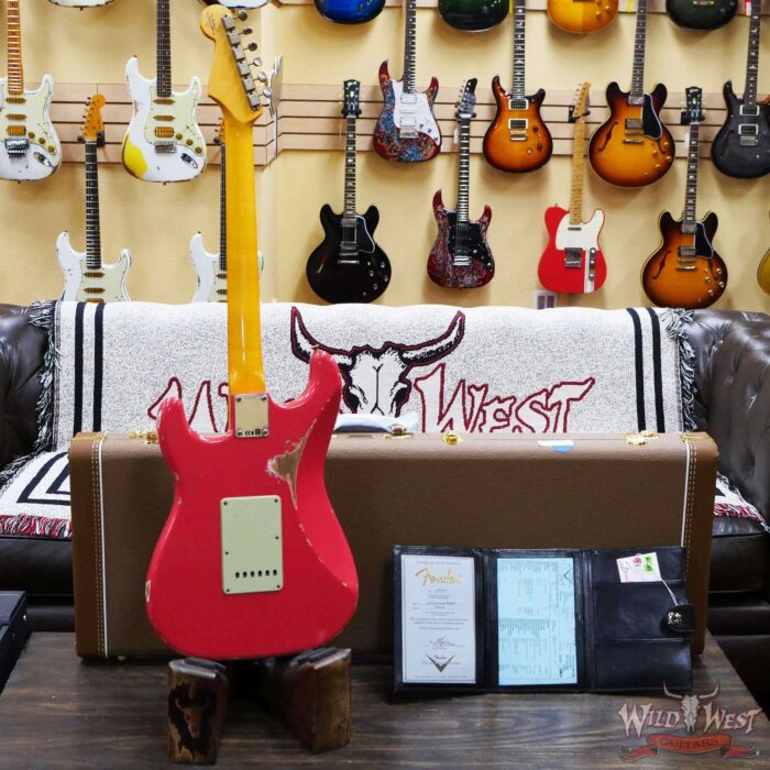 Fender Custom Shop 1962 Stratocaster Hand-Wound Pickups AAA Dark Rosewood Slab Board Relic Fiesta Red - Image 10