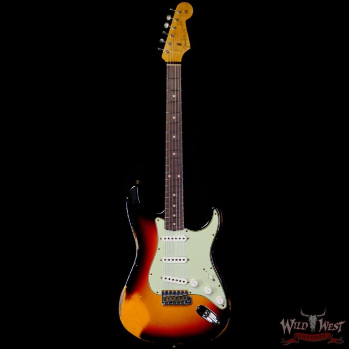 Fender Custom Shop 1962 Stratocaster Hand-Wound Pickups AAA Dark Rosewood Slab Board Heavy Relic 3 Tone Sunburst - Image 3
