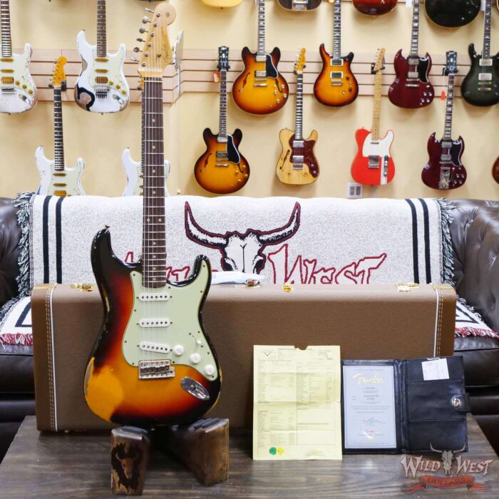 Fender Custom Shop 1962 Stratocaster Hand-Wound Pickups AAA Dark Rosewood Slab Board Heavy Relic 3 Tone Sunburst - Image 6