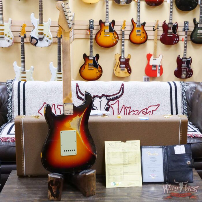 Fender Custom Shop 1962 Stratocaster Hand-Wound Pickups AAA Dark Rosewood Slab Board Heavy Relic 3 Tone Sunburst - Image 10