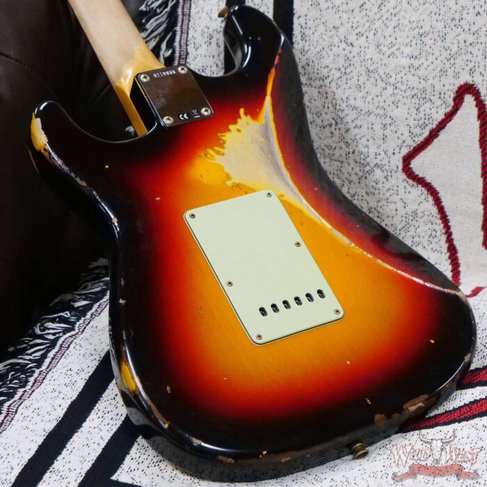Fender Custom Shop 1962 Stratocaster Hand-Wound Pickups AAA Dark Rosewood Slab Board Heavy Relic 3 Tone Sunburst - Image 12
