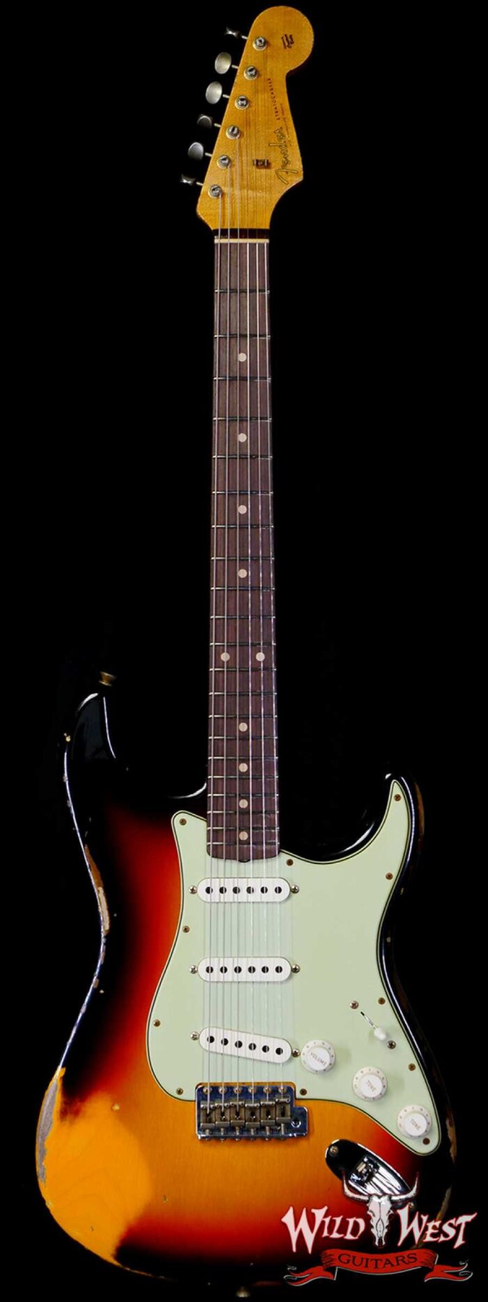 Fender Custom Shop 1962 Stratocaster Hand-Wound Pickups AAA Dark Rosewood Slab Board Heavy Relic 3 Tone Sunburst - Image 1