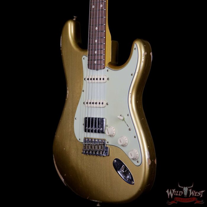 Fender Custom Shop 1962 Stratocaster HSS EVH Pickup Relic Rosewood Fingerboard Aztec Gold - Image 2