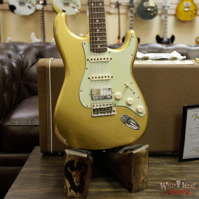 Fender Custom Shop 1962 Stratocaster HSS EVH Pickup Relic Rosewood Fingerboard Aztec Gold - Image 12