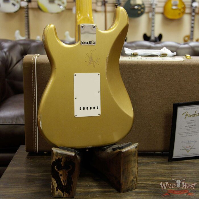 Fender Custom Shop 1962 Stratocaster HSS EVH Pickup Relic Rosewood Fingerboard Aztec Gold - Image 13
