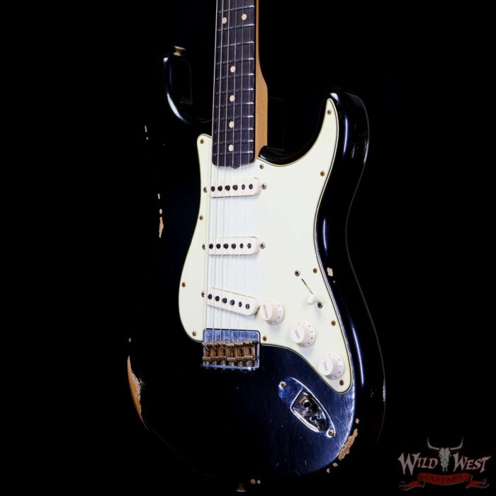 Fender Custom Shop 1962 Stratocaster Hardtail Hand-Wound Pickups AAA Dark Rosewood Slab Board Relic Black 6.65 LBS - Image 2