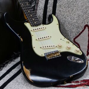 Fender Custom Shop 1962 Stratocaster Hardtail Hand-Wound Pickups AAA Dark Rosewood Slab Board Relic Black 6.65 LBS - Image 8
