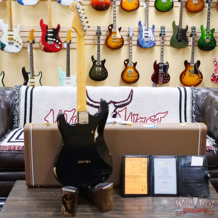 Fender Custom Shop 1962 Stratocaster Hardtail Hand-Wound Pickups AAA Dark Rosewood Slab Board Relic Black 6.65 LBS - Image 9