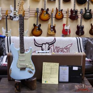 Fender Custom Shop 1962 Stratocaster Hardtail Hand-Wound Pickups AAA Dark Rosewood Slab Board Relic Sonic Blue 7.20 LBS - Image 6