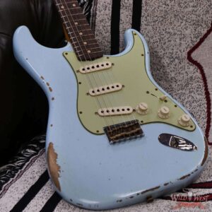 Fender Custom Shop 1962 Stratocaster Hardtail Hand-Wound Pickups AAA Dark Rosewood Slab Board Relic Sonic Blue 7.20 LBS - Image 8