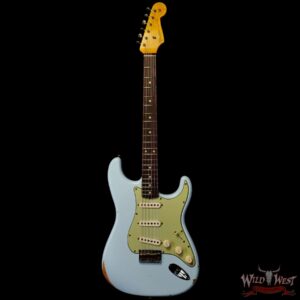 Fender Custom Shop 1962 Stratocaster Hardtail Hand-Wound Pickups AAA Dark Rosewood Slab Board Relic Sonic Blue - Image 3