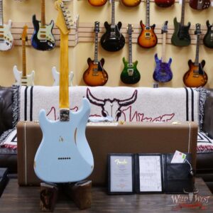 Fender Custom Shop 1962 Stratocaster Hardtail Hand-Wound Pickups AAA Dark Rosewood Slab Board Relic Sonic Blue - Image 9