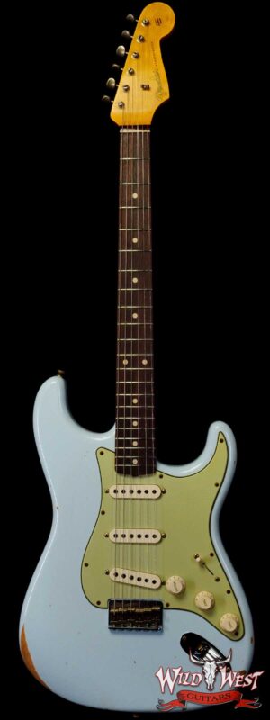 Fender Custom Shop 1962 Stratocaster Hardtail Hand-Wound Pickups AAA Dark Rosewood Slab Board Relic Sonic Blue