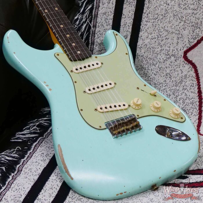 Fender Custom Shop 1962 Stratocaster Hardtail Hand-Wound Pickups AAA Dark Rosewood Slab Board Relic Surf Green 6.60 LBS - Image 8