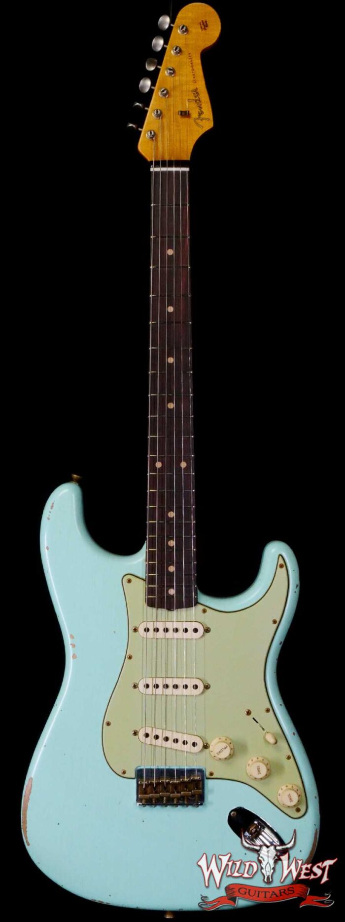 Fender Custom Shop 1962 Stratocaster Hardtail Hand-Wound Pickups AAA Dark Rosewood Slab Board Relic Surf Green 6.60 LBS - Image 1