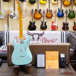 Fender Custom Shop 1962 Stratocaster Hardtail Hand-Wound Pickups AAA Dark Rosewood Slab Board Relic Surf Green 6.90 LBS - Image 10