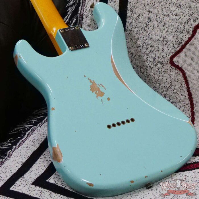 Fender Custom Shop 1962 Stratocaster Hardtail Hand-Wound Pickups AAA Dark Rosewood Slab Board Relic Surf Green 6.90 LBS - Image 12