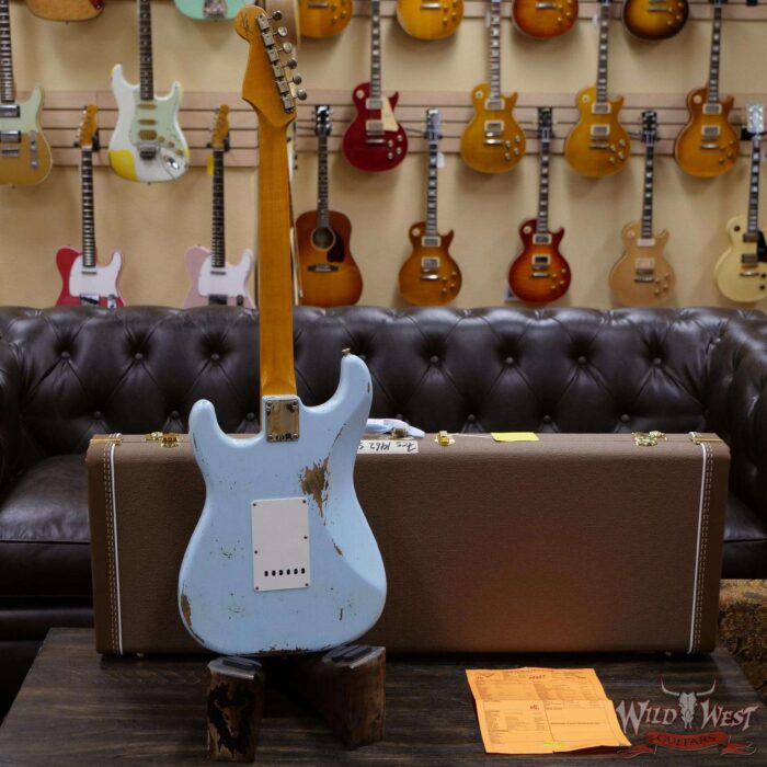 Fender Custom Shop 1962 Stratocaster Relic AAA Rosewood Board with Quartersawn Maple Neck Aged Sonic Blue - Image 9