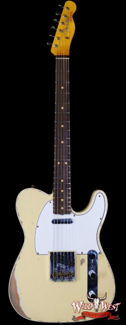 Fender Custom Shop 1962 Telecaster Custom Rosewood Slab Board Hand-Wound Pickups Relic Vintage White