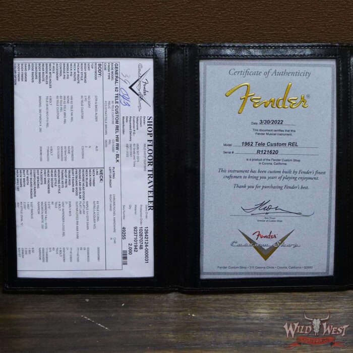 Fender Custom Shop 1962 Telecaster Custom Rosewood Slab Board Hand-Wound Pickups Relic Black - Image 12