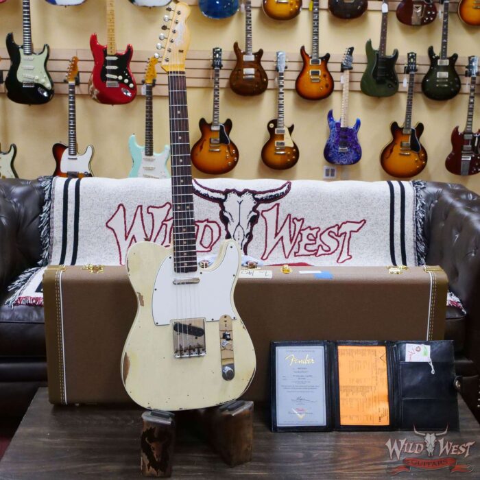 Fender Custom Shop 1962 Telecaster Custom Rosewood Slab Board Hand-Wound Pickups Heavy Relic Vintage White - Image 6