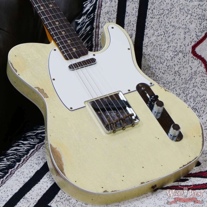Fender Custom Shop 1962 Telecaster Custom Rosewood Slab Board Hand-Wound Pickups Heavy Relic Vintage White - Image 8