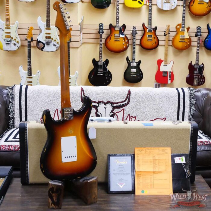 Fender Custom Shop Limited Edition 1963 Stratocaster Hand-Wound Pickups Roasted Maple Neck Relic 3-Color Sunburst - Image 9