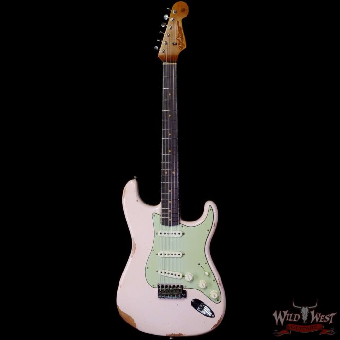 Fender Custom Shop Limited Edition 1963 63’ Stratocaster Roasted Quartersawn Maple Neck Relic Super Faded Aged Shell Pink 7.65 LBS - Image 3