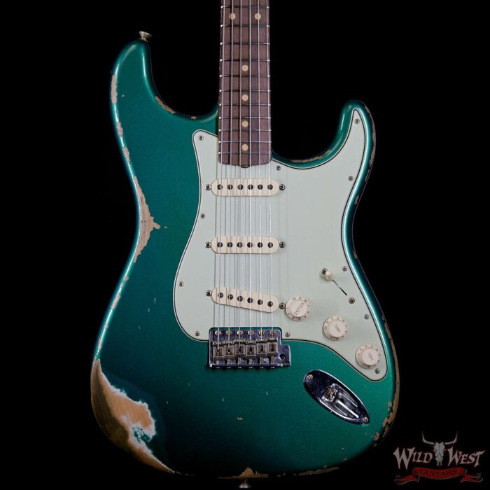 Fender Custom Shop 1963 Stratocaster AAA Rosewood Fingerboard Heavy Relic British Racing Green - Image 3