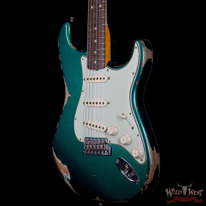 Fender Custom Shop 1963 Stratocaster AAA Rosewood Fingerboard Heavy Relic British Racing Green - Image 2