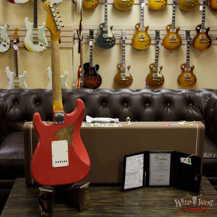 Fender Custom Shop 1963 Stratocaster AAA Rosewood Fingerboard Heavy Relic Fiesta Red - Image 13