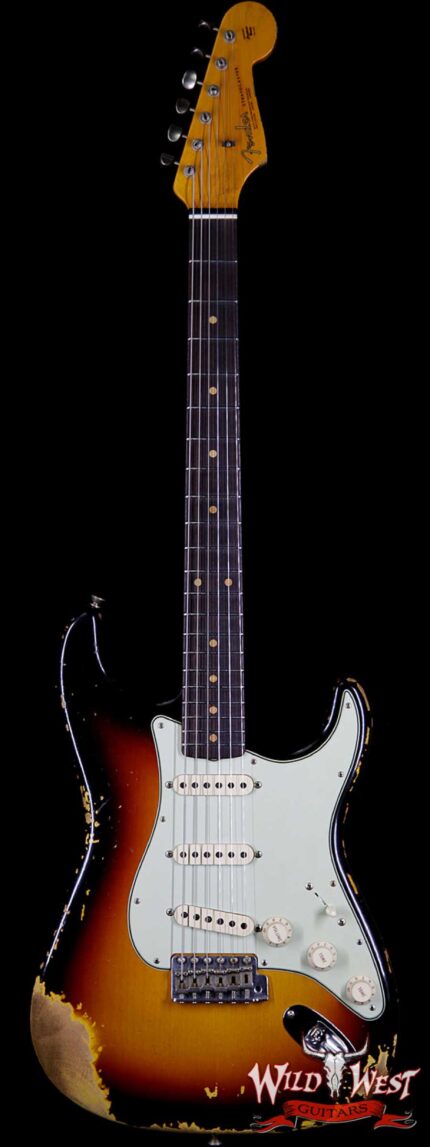 Fender Custom Shop 1963 Stratocaster Heavy Relic Rosewood Fingerboard 3 Tone Sunburst