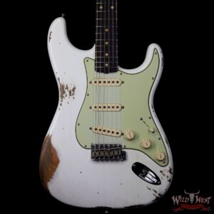 Fender Custom Shop 1963 Stratocaster Heavy Relic AAA Rosewood Fingerboard Olympic White - Image 3