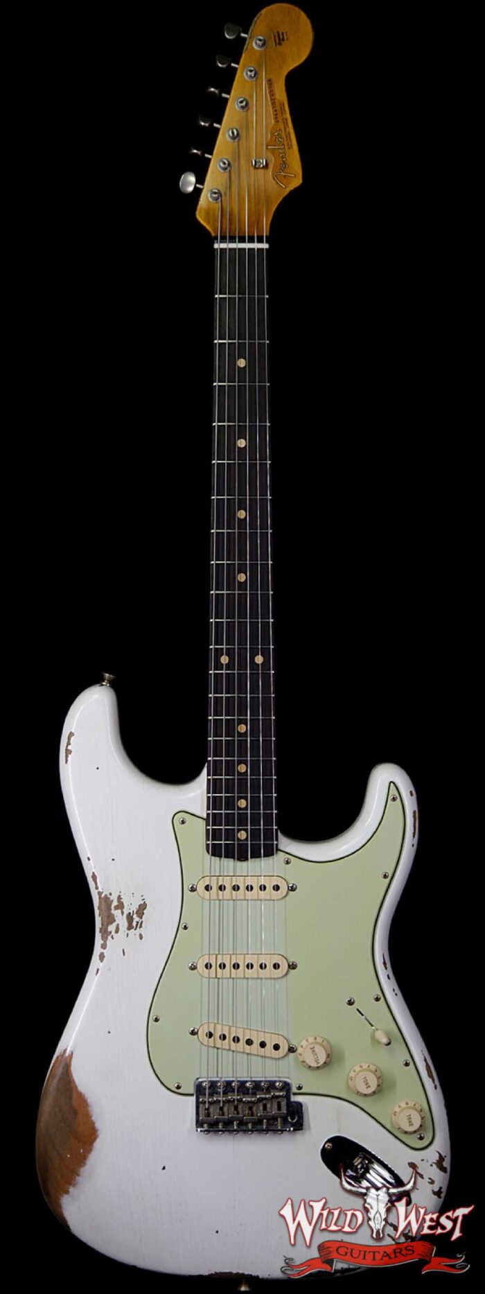 Fender Custom Shop 1963 Stratocaster Heavy Relic AAA Rosewood Fingerboard Olympic White - Image 1
