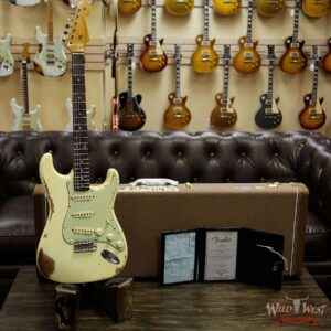 Fender Custom Shop 1963 Stratocaster Heavy Relic AAA Rosewood Fingerboard Vintage White - Image 11