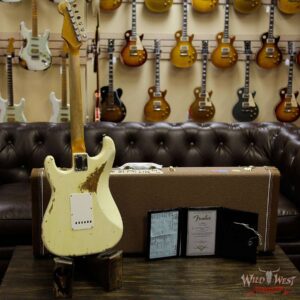 Fender Custom Shop 1963 Stratocaster Heavy Relic AAA Rosewood Fingerboard Vintage White - Image 13