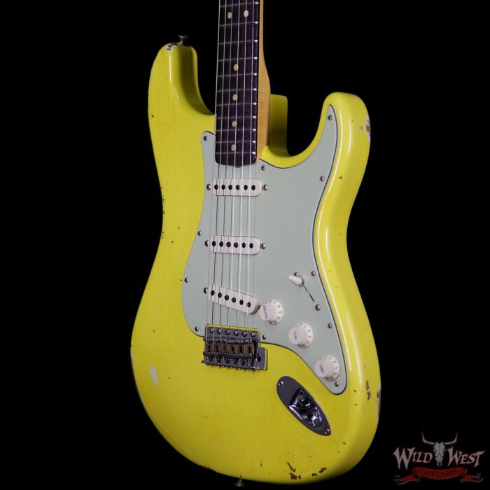 Fender Custom Shop Collection 1963 Stratocaster Relic Dark AAA Rosewood Fretboard Graffiti Yellow - Image 2