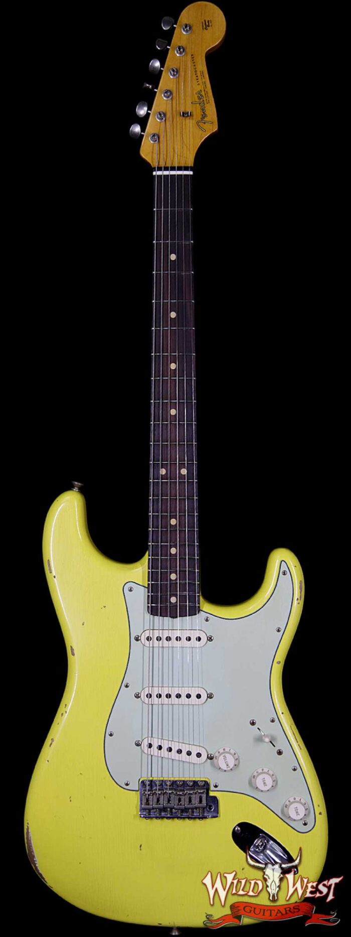 Fender Custom Shop 1963 Stratocaster Relic Rosewood Fretboard Graffiti Yellow - Image 1