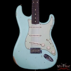 Fender Custom Shop 1963 Stratocaster Relic Rosewood Fretboard Surf Green - Image 3