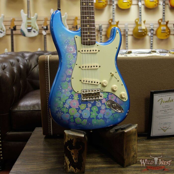 Fender Custom Shop 1963 Stratocaster Relic 63 Reissue AAA Rosewood Fingerboard Blue Flower - Image 12