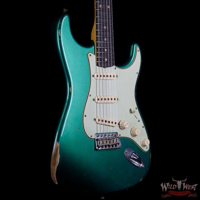 Fender Custom Shop 1963 Stratocaster Relic Rosewood Fingerboard British Racing Green - Image 4